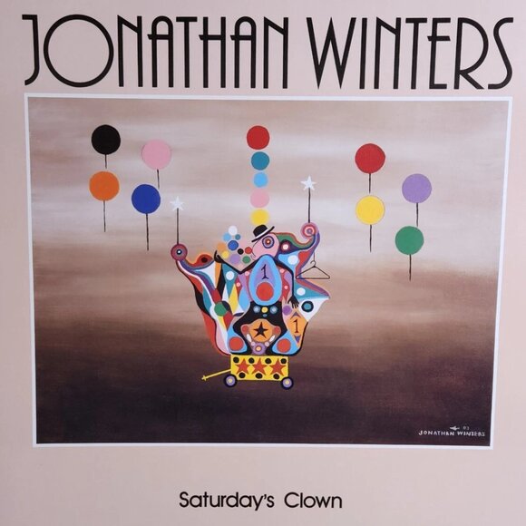 1980s Vintage Fine Art Poster, Jonathan Winters "Saturday's Clown" 28"x22" NOS - Picture 2 of 8